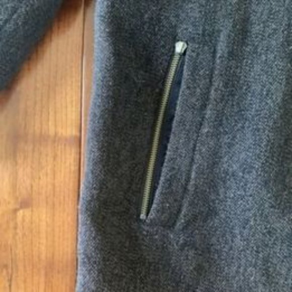 * Jos A Bank Wool Coat Overcoat Men's Medium Brown Black Button Zip Jacket lined - Picture 7 of 10